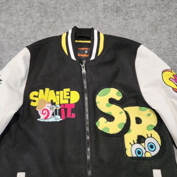 SpongeBob SquarePants Nickelodeon X Members Only Mens S Small Varsity Jacket - Picture 6 of 14